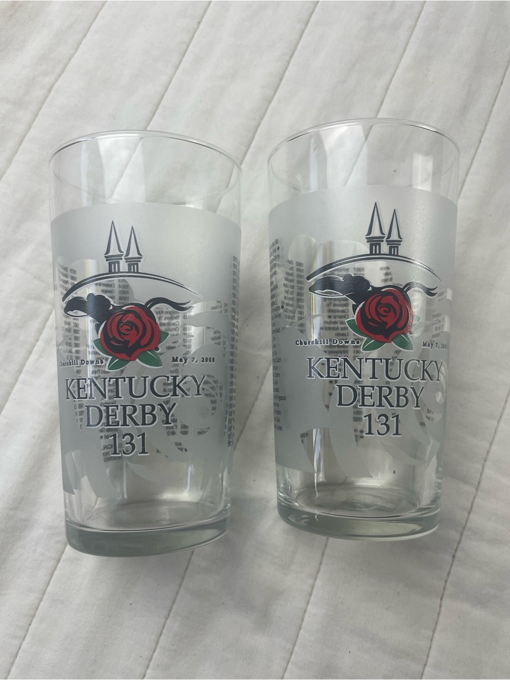 Official Kentucky Derby 131 2005 Mint Julep Glass Churchill Downs Set of 2
